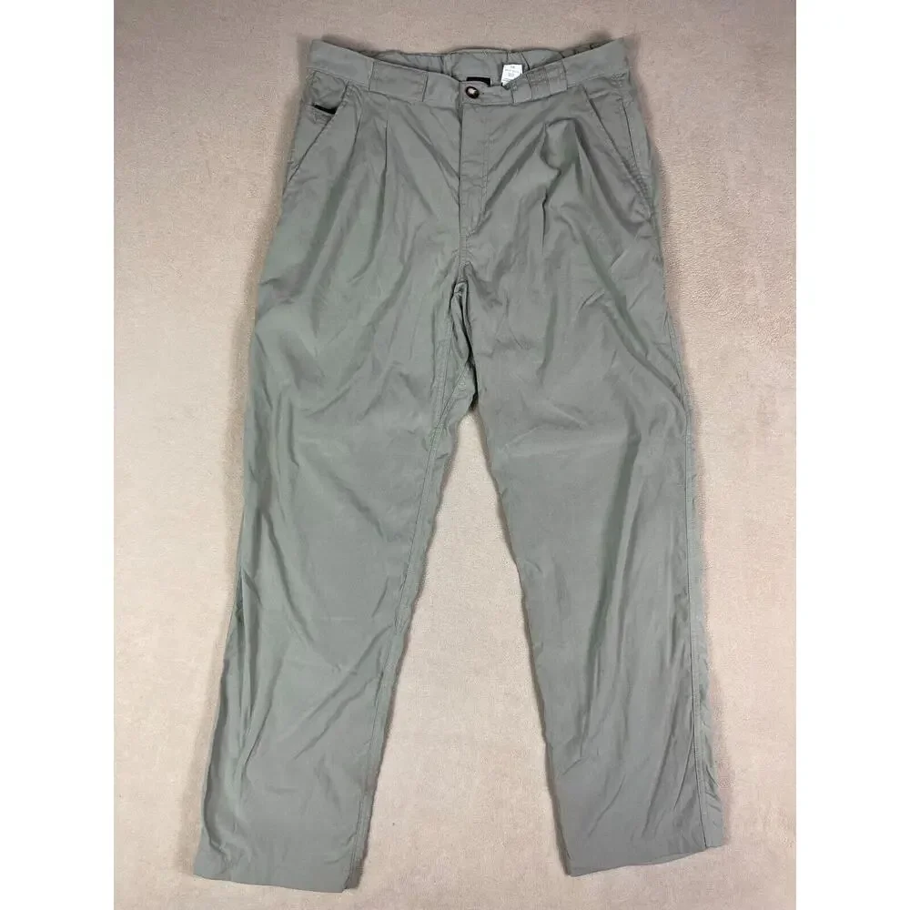 The North Face Pants Mens L Green Straight Leg Relaxed Fit Light Mid Rise Zipper